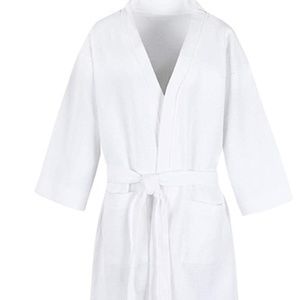 Unisex Short Cotton Waffle Wrap Kimono Bathrobe XXL